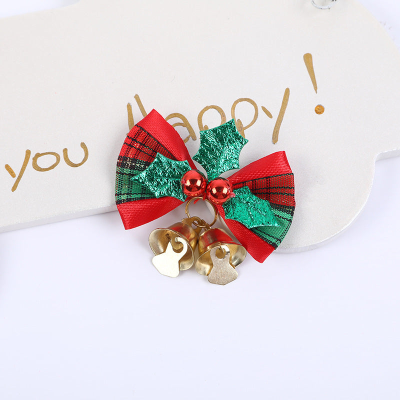 10 Pieces Christmas Bow Bell Christmas Decoration Christmas Tree Garland Bell Accessories Christmas Gift Box Direct Sales