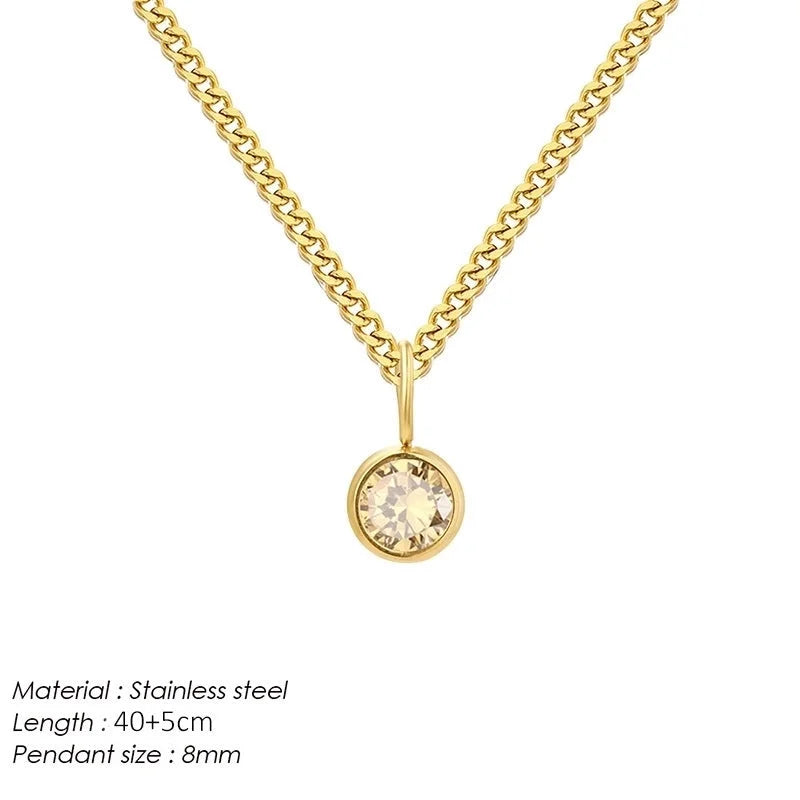 Elegant Retro Geometric 304 Stainless Steel Pendant Necklace