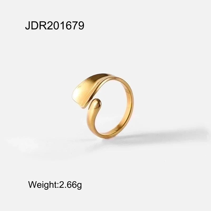 Fashion Geometric 304 Stainless Steel Plating Open Ring