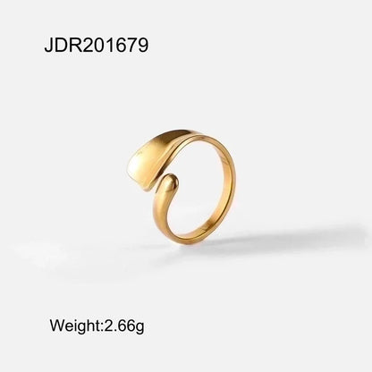 Fashion Geometric 304 Stainless Steel Plating Open Ring