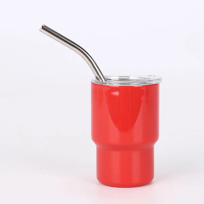 3oz Mini 304 Cold Change Small Wine Glass Single Double-layer Suction Tube Cup Sublimation Stainless Steel Cup A Generation Of Hair