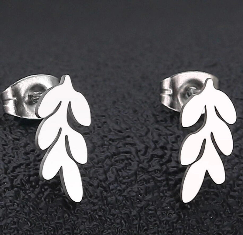 1 Pair Fashion Leaves 304 Stainless Steel 18K Gold Plated Ear Studs
