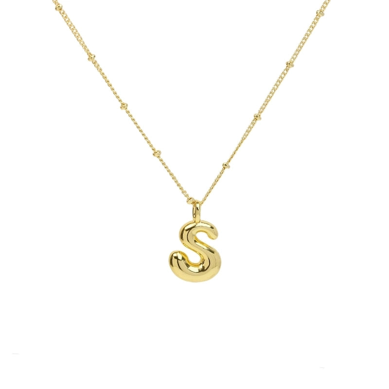 Copper Brass Minimalist Letter Pendant Necklace