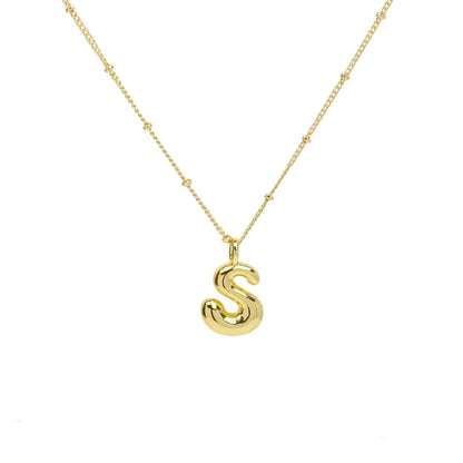 Copper Brass Minimalist Letter Pendant Necklace