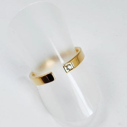 Titanium Steel 14K Gold Plated Casual Minimalist Plating Hollow Out Leaves Solid Color Open Rings