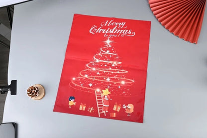 Cross-border New Christmas Gift Bag Santa Claus Drawstring Bag Aluminum Foil Bag Candy Packaging Bag Gift Bag