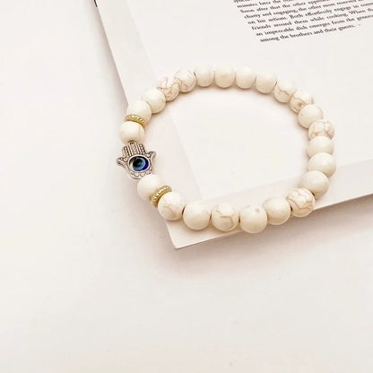 Retro Devil's Eye Palm Natural Stone Turquoise Volcanic Rock Bracelets