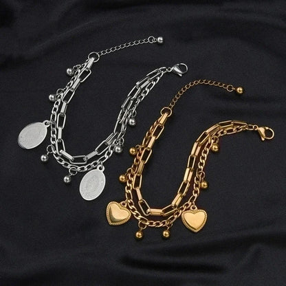 Stainless Steel Fashion Polishing Plating Cross Oval Heart Shape Bracelets