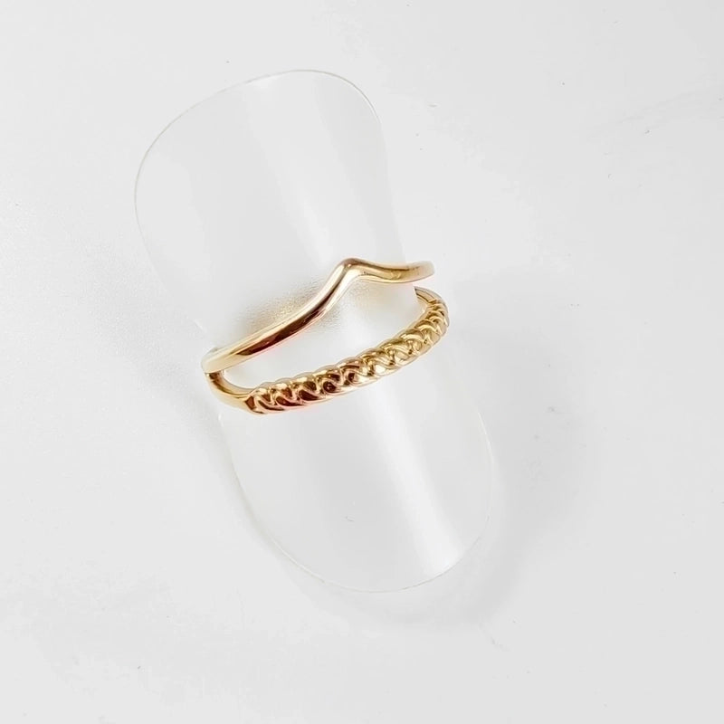 Titanium Steel 14K Gold Plated Casual Minimalist Plating Hollow Out Leaves Solid Color Open Rings