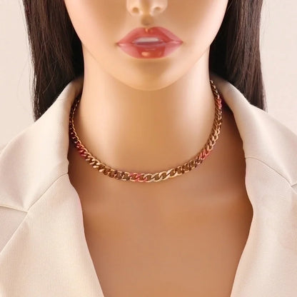 Stainless Steel 18K Gold Plated IG Style Minimalist Enamel Geometric Bracelets Necklace