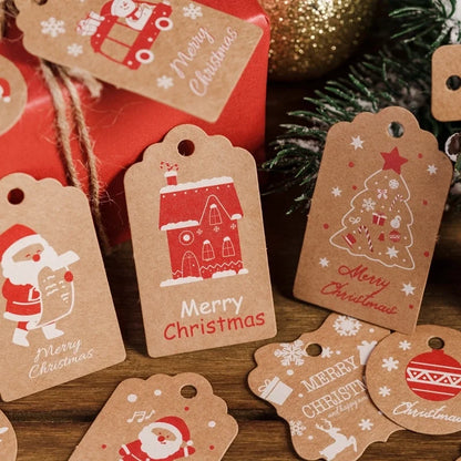 Christmas Fashion Christmas Tree Santa Claus Snowman Kraft Paper Party Hanging Ornaments
