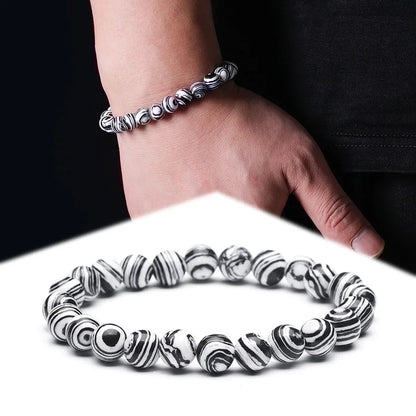 Fashion Natural Stone Malachite Colorful Bracelet