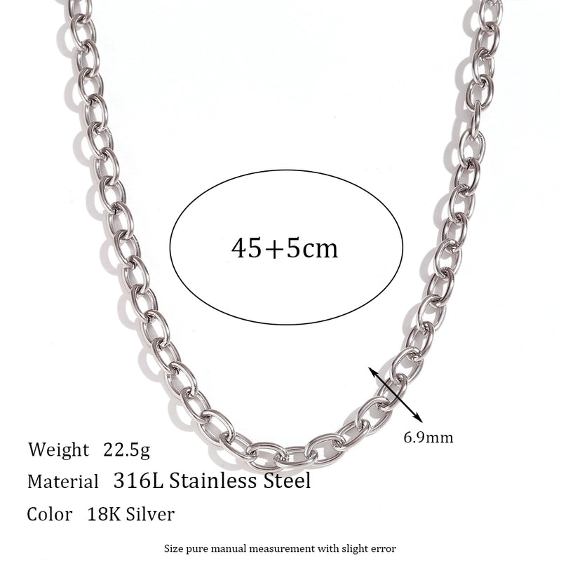 Basic Minimalist Classic Style Solid Color 304 Stainless Steel 18K Gold Plated Plating Necklace