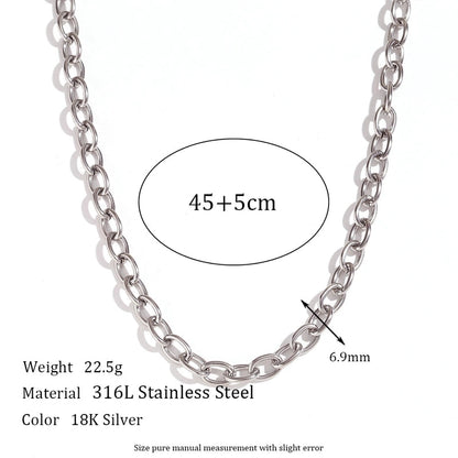 Basic Minimalist Classic Style Solid Color 304 Stainless Steel 18K Gold Plated Plating Necklace