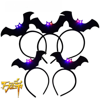 Halloween Dress Up Flashing Pumpkin Ghost Hair Hoop Ghost Festival Party Headdress