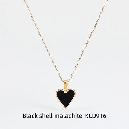3 Pieces Fashion Heart Shape 304 Stainless Steel Shell 16K Gold Plated White Gold Plated Gold Plated Inlay Earrings Necklace