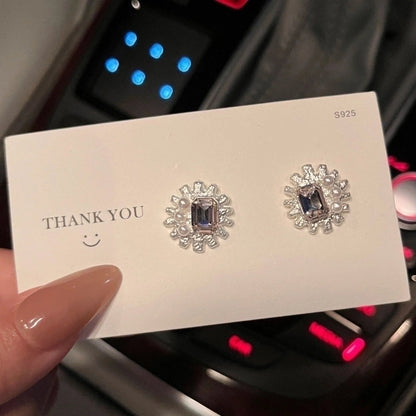 1 Pair Fashion Leaf Flower Bow Knot Imitation Pearl Alloy Rhinestones Earrings