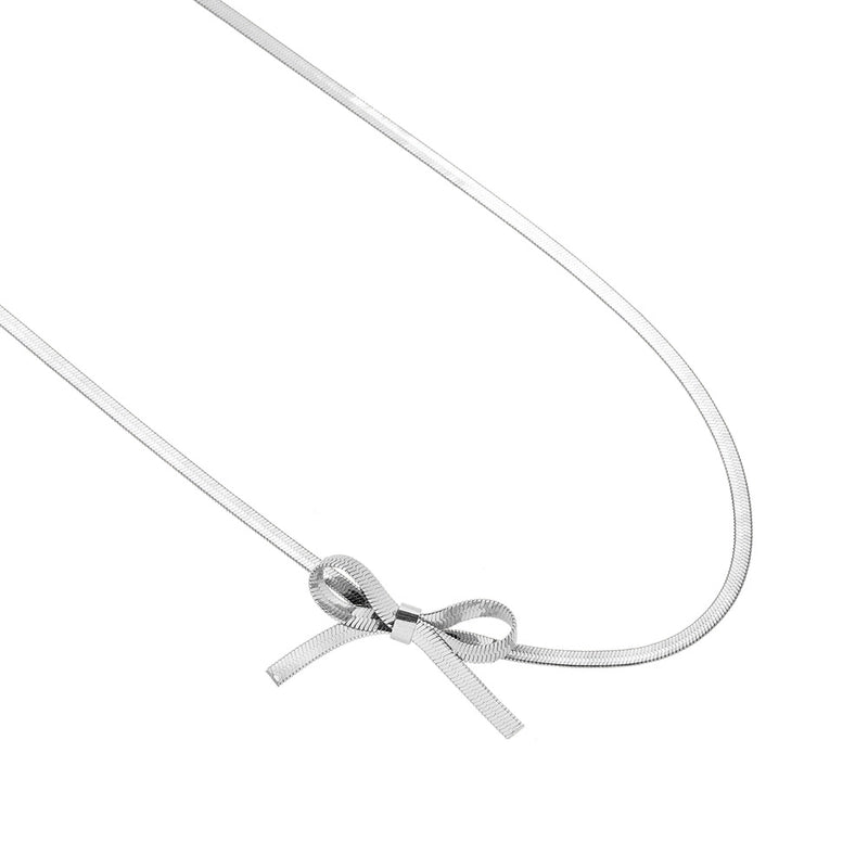 IG Style Minimalist Solid Color Bow Knot 304 Stainless Steel 18K Gold Plated Plating Choker