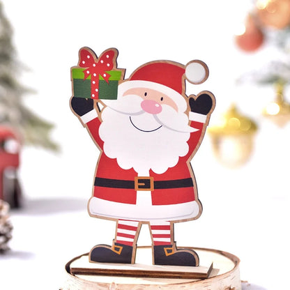 Christmas Cute Christmas Tree Santa Claus Snowman Wood Party Festival Ornaments