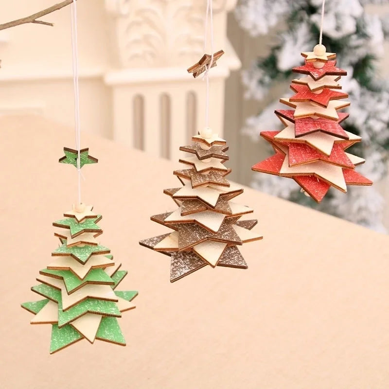Christmas Decorations Wooden Bells Pendant