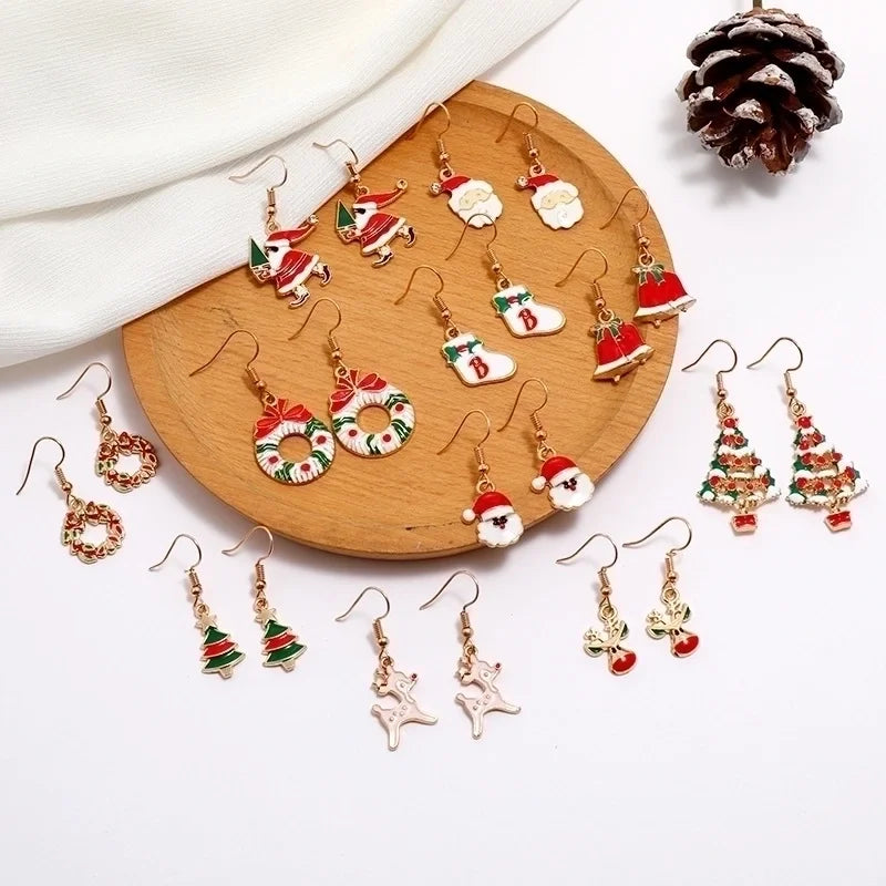 Fashion Christmas Tree Santa Claus Alloy Plating Women's Drop Earrings 1 Pair