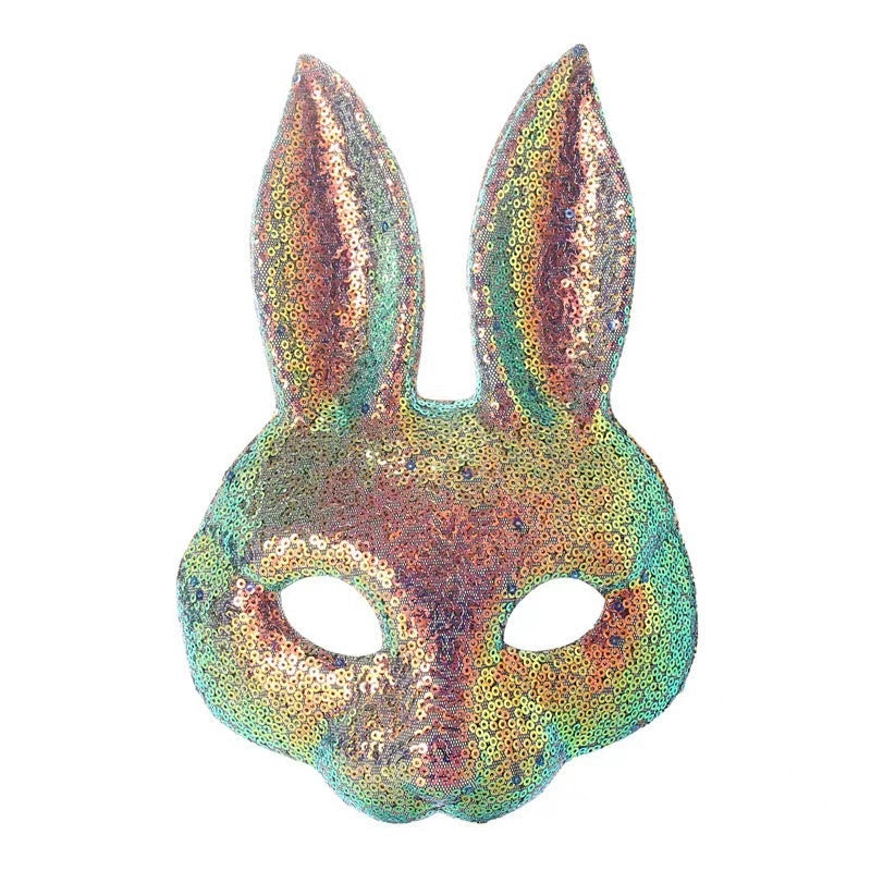Halloween Easter Mardi Gras Party Makeup Dance Rabbit Mask Animal Cartoon Props Bunny Face Mask Costume Accessory