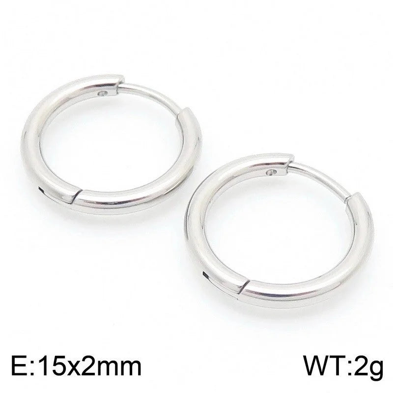 1 Pair Basic Minimalist Classic Style Geometric Star Solid Color 304 Stainless Steel 18K Gold Plated Hoop Earrings