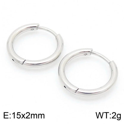 1 Pair Basic Minimalist Classic Style Geometric Star Solid Color 304 Stainless Steel 18K Gold Plated Hoop Earrings