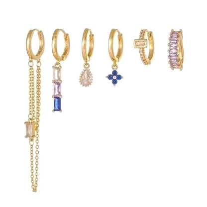 1 Set Elegant Cute Streetwear Tassel Flower Plating Inlay Brass Zircon 18k Gold Plated Silver Plated Earrings