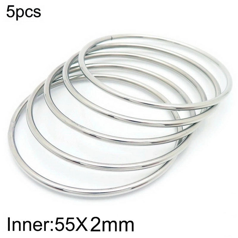 304 Stainless Steel 18K Gold Plated Minimalist Round Solid Color Bangle