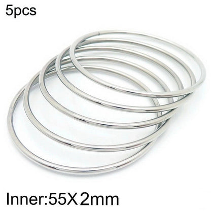 304 Stainless Steel 18K Gold Plated Minimalist Round Solid Color Bangle