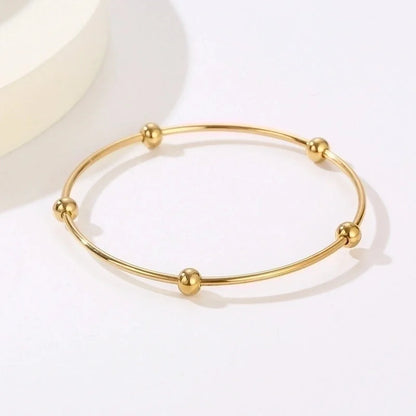 Minimalist Streetwear Solid Color Stainless Steel 18K Gold Plated Bangle In Bulk