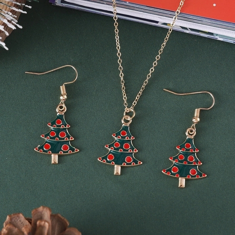 Cute Christmas Tree Santa Claus Christmas Socks Alloy Earrings Necklace