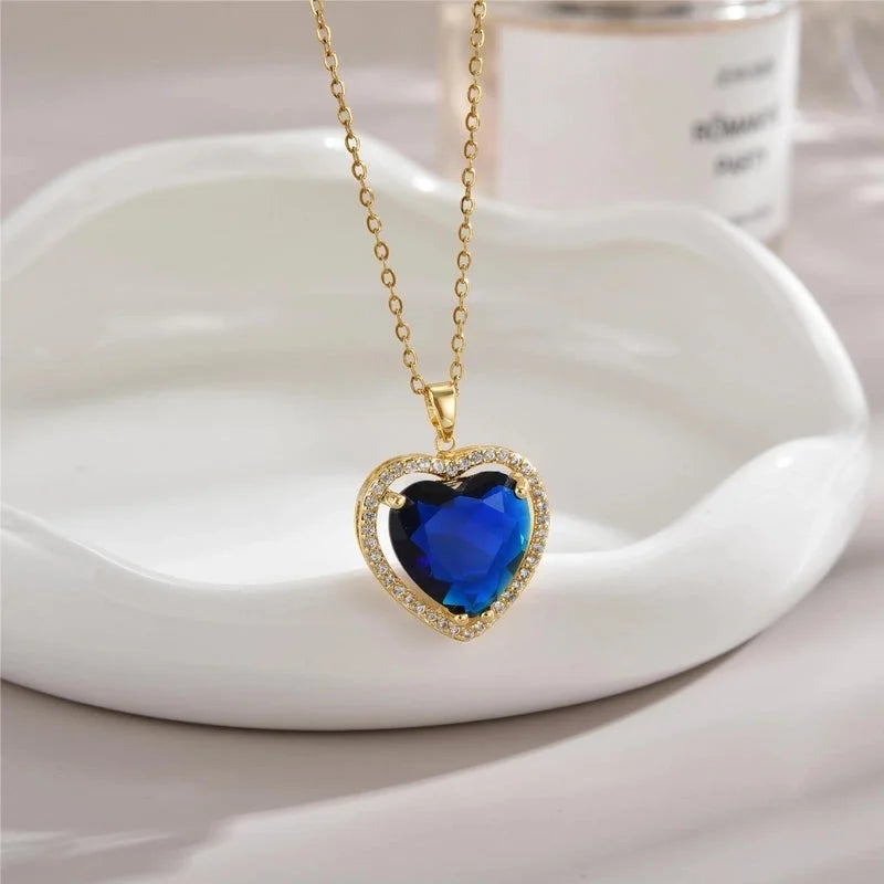 Sweet Heart Shape Titanium Steel Pendant Necklace