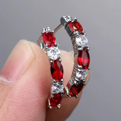 1 Pair Fashion Geometric Copper Inlay Zircon Earrings