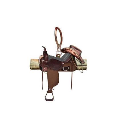 Saddle AcrylicKeychain Cross-border New Western Denim Saddle Keychain Pendant Schoolbag Pendant