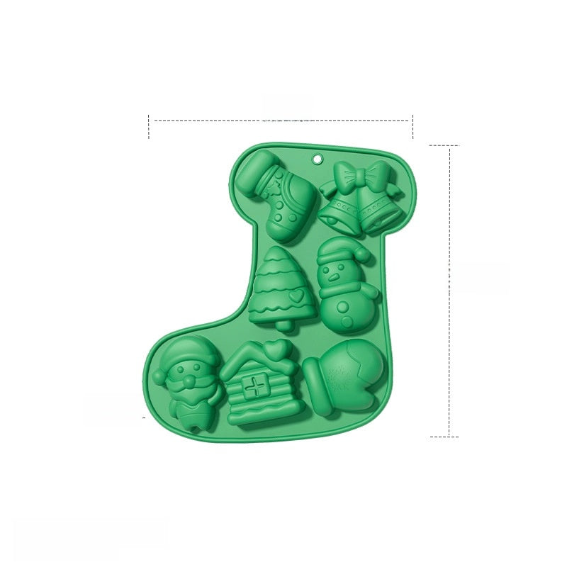 In Stock 6 Even Christmas Silicone Cake Mold DIY Household Kitchen Food Grade Baking Tools Manufacturers