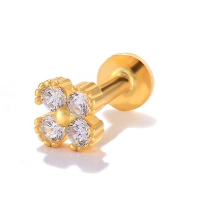 1 Piece Ear Cartilage Rings & Studs Minimalist Geometric 925 Sterling Silver Plating Inlay Zircon