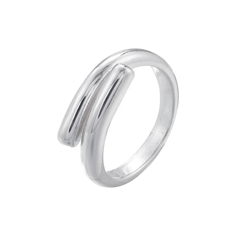 Casual Vintage Style Minimalist Irregular Water Droplets Copper 18k Gold Plated Open Rings In Bulk