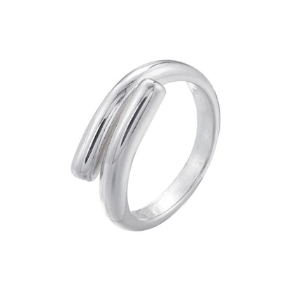 Casual Vintage Style Minimalist Irregular Water Droplets Copper 18k Gold Plated Open Rings In Bulk