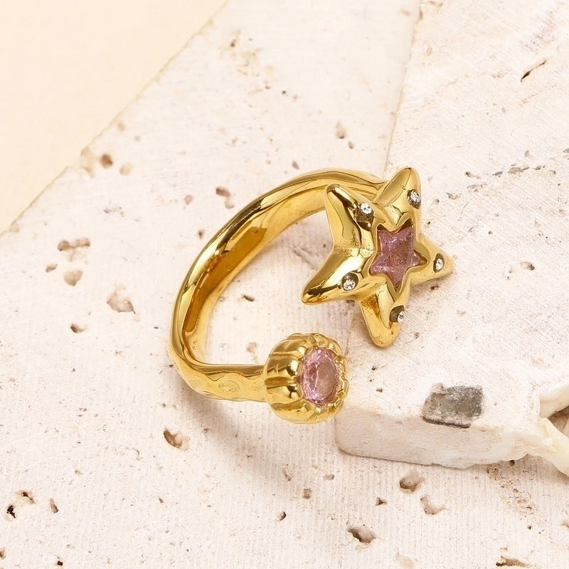 Titanium Steel Minimalist Star Open Rings