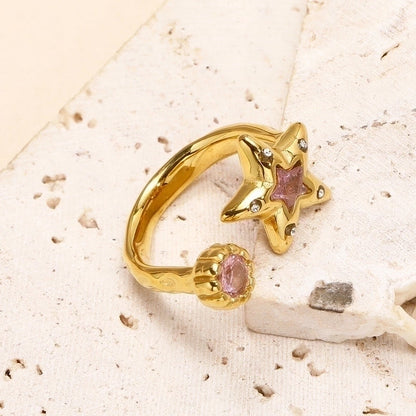 Titanium Steel Minimalist Star Open Rings