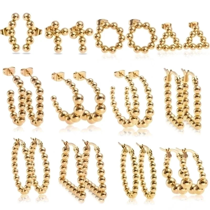 1 Pair Basic Minimalist Triangle Plating 304 Stainless Steel 18K Gold Plated Gold Plated Ear Studs