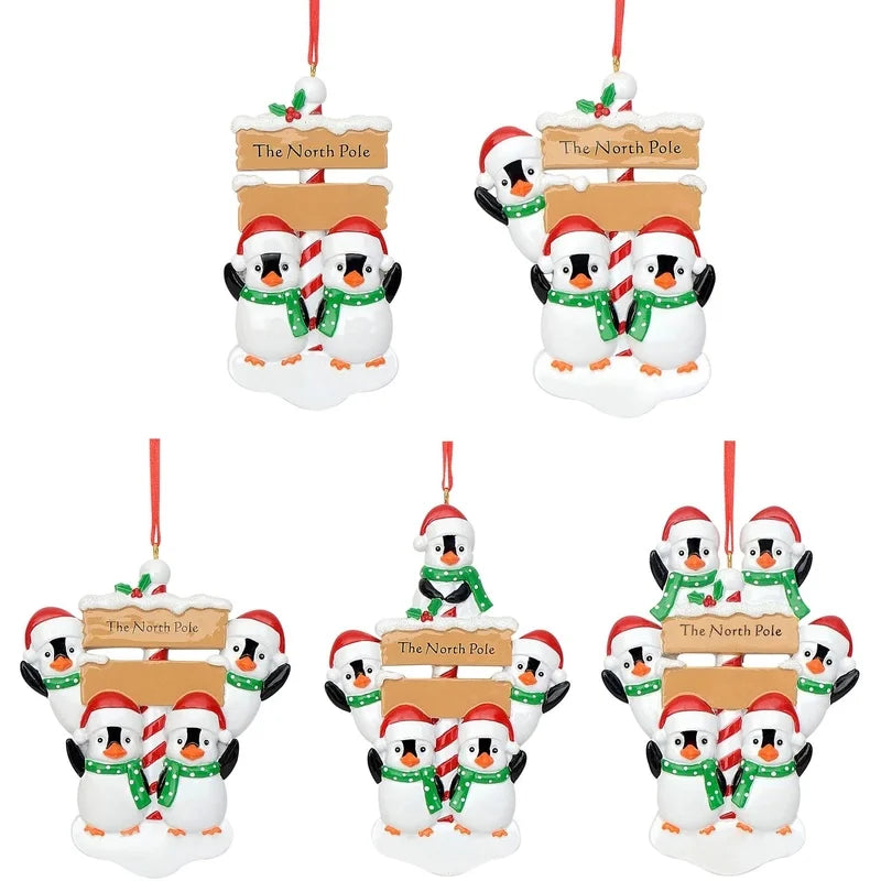 Christmas Cute Christmas Tree Bear Snowman Resin Party Hanging Ornaments