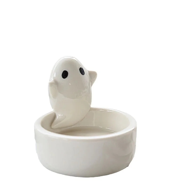 Halloween Cute Santa Claus Ghost Cat Ceramics Candlestick