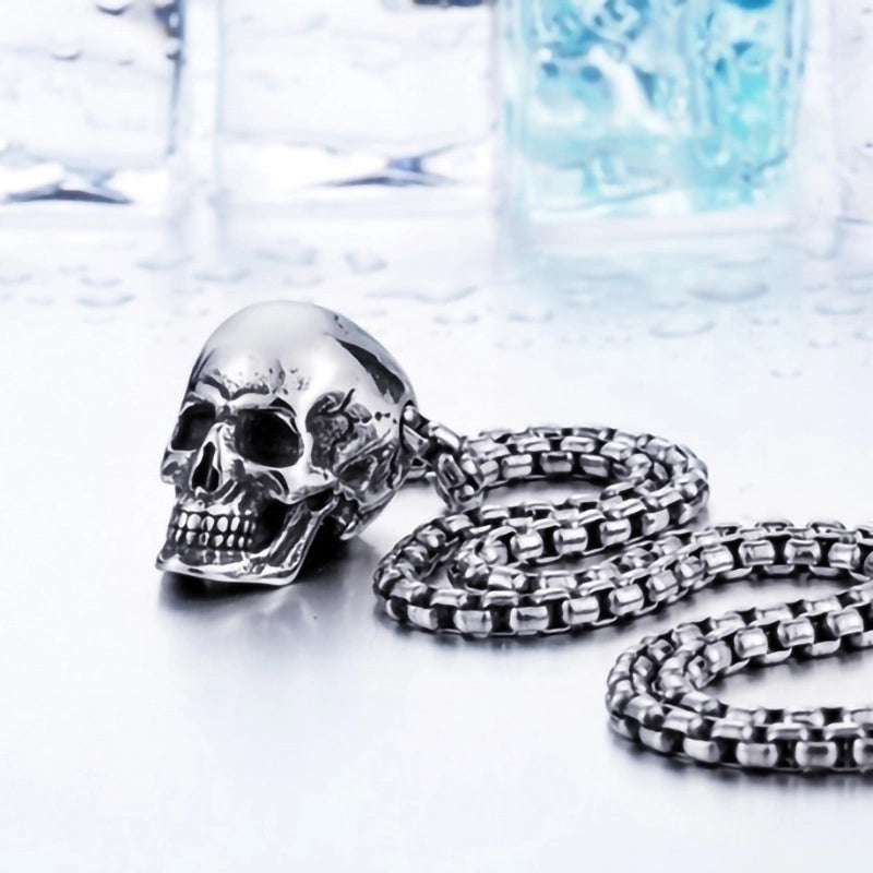 Fashion Skull Titanium Steel Plating Halloween Unisex Pendant Necklace