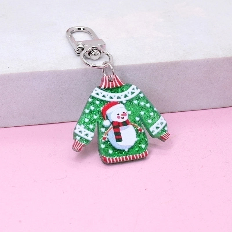 Cute Christmas Vintage Style Santa Claus Arylic Christmas Bag Pendant Keychain