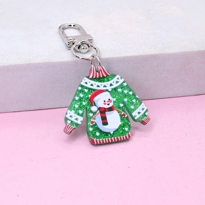Cute Christmas Vintage Style Santa Claus Arylic Christmas Bag Pendant Keychain