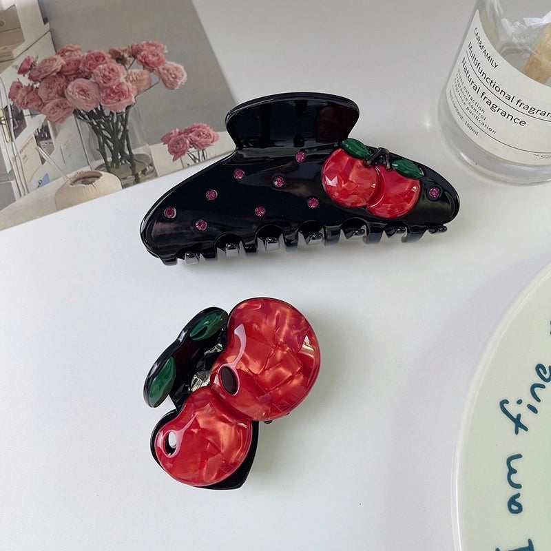 Women's Hip-Hop Retro Funny Halloween Pattern Pumpkin Skull Acetic Acid Sheets Hair Claws