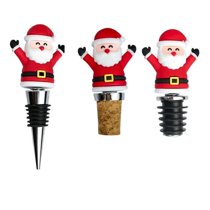 Christmas Cute Santa Claus Alloy Wine Stopper 1 Piece